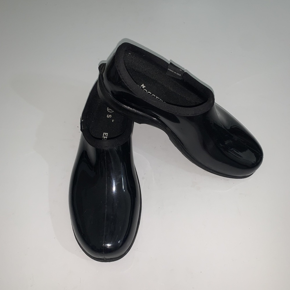 Sloggers Clog Shoes Womens Size 10 Black Rubber Slip On Waterproof Garden Casual